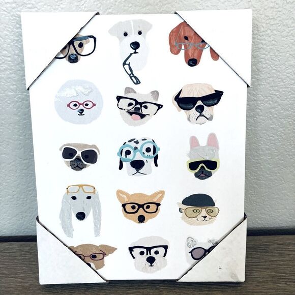 Dogs in Glasses Canvas Wall Art Decor - Picture 1 of 3